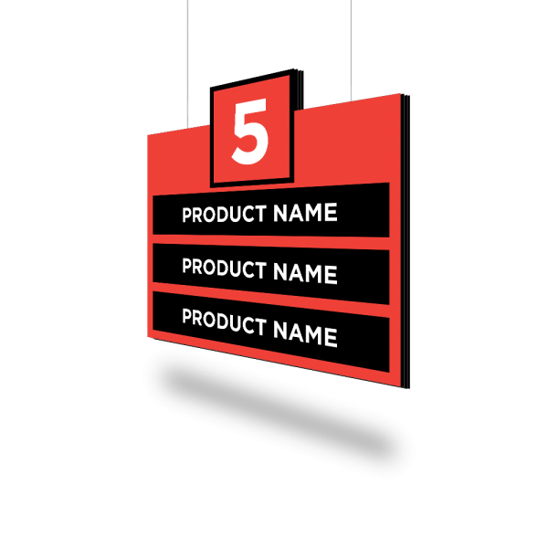 Store Sign Big Block 3 Row Aisle Marker