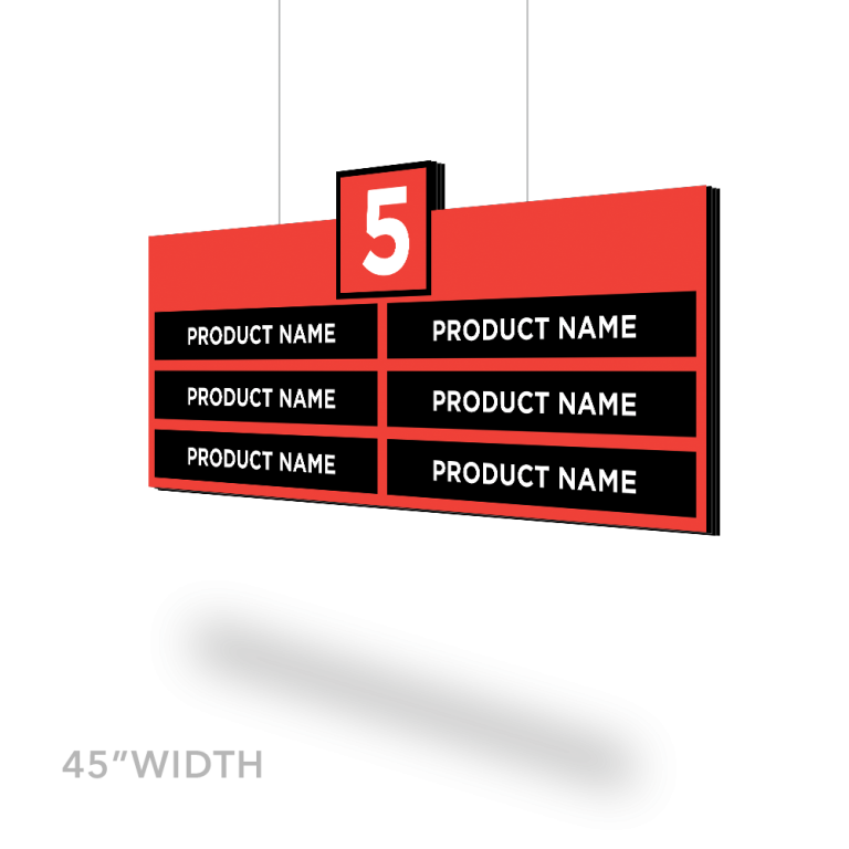 Retail Sign Printing Big Block 3 Row Aisle Marker