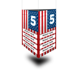 Merica 3 Side 1 Column aisle sign