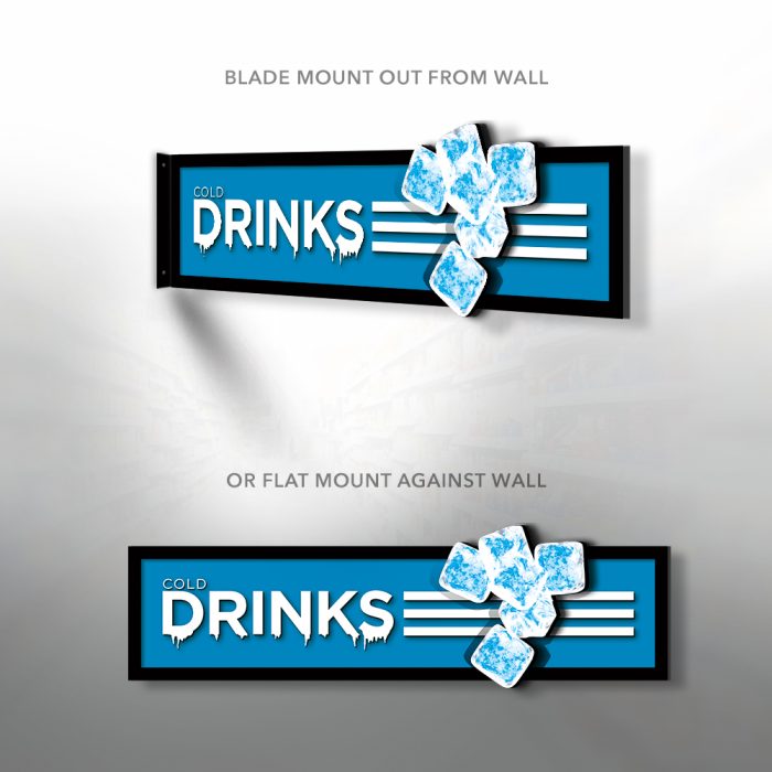 Directional Aisle Sign Cold Drinks