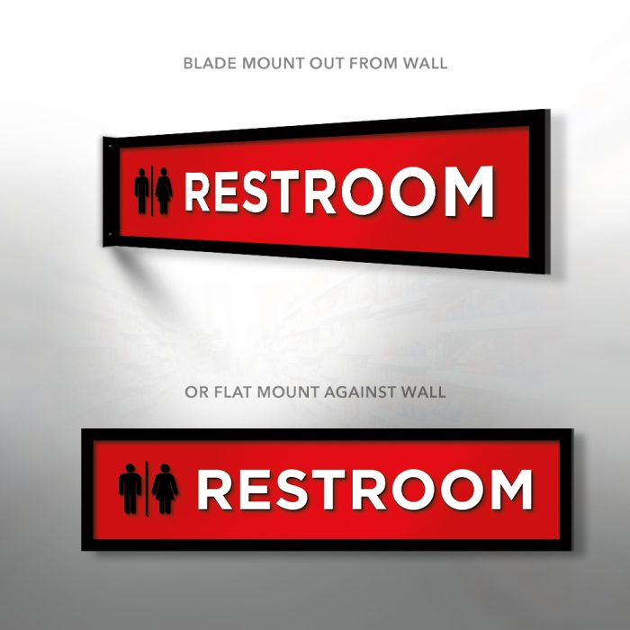 Directional Aisle Sign Restroom