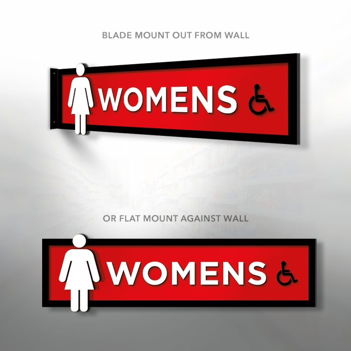 Directional Aisle Sign Women's Restroom
